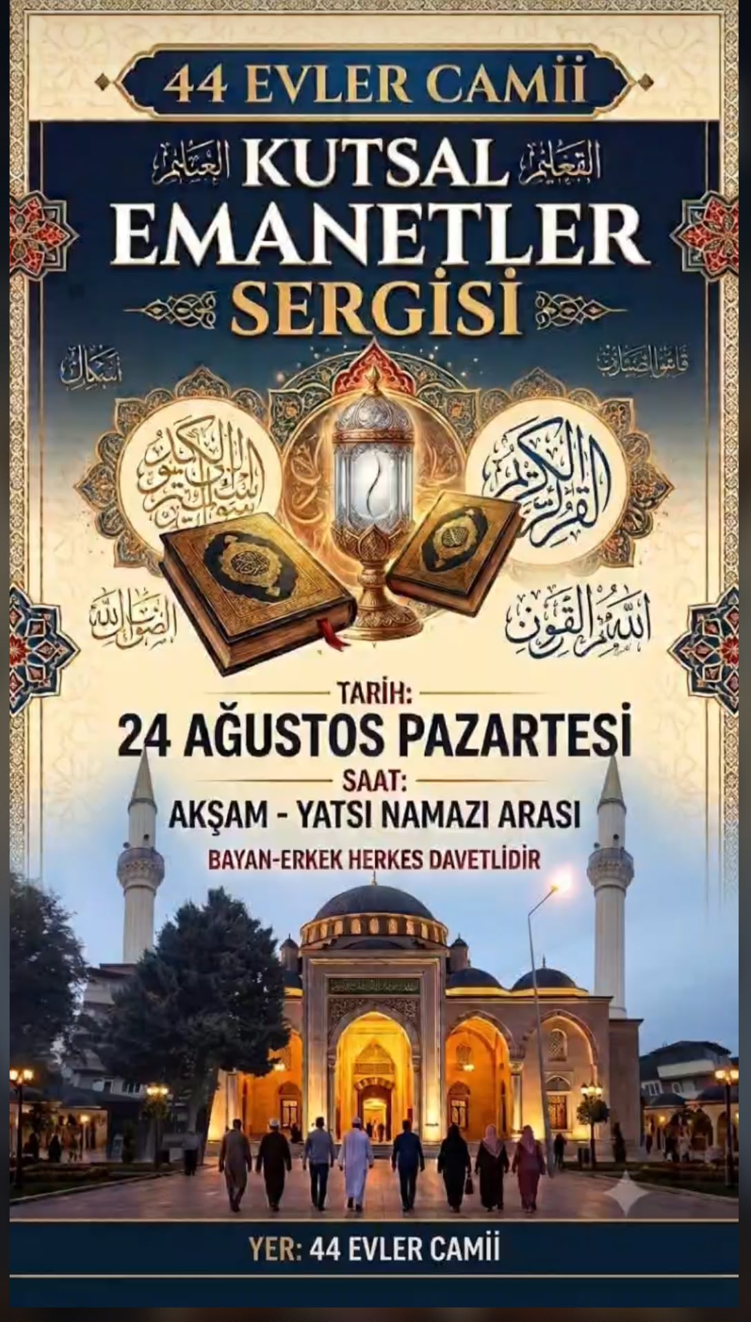 44 Evler Camii’nde Kutsal Emanetler Sergisi Kapılarını Açıyor