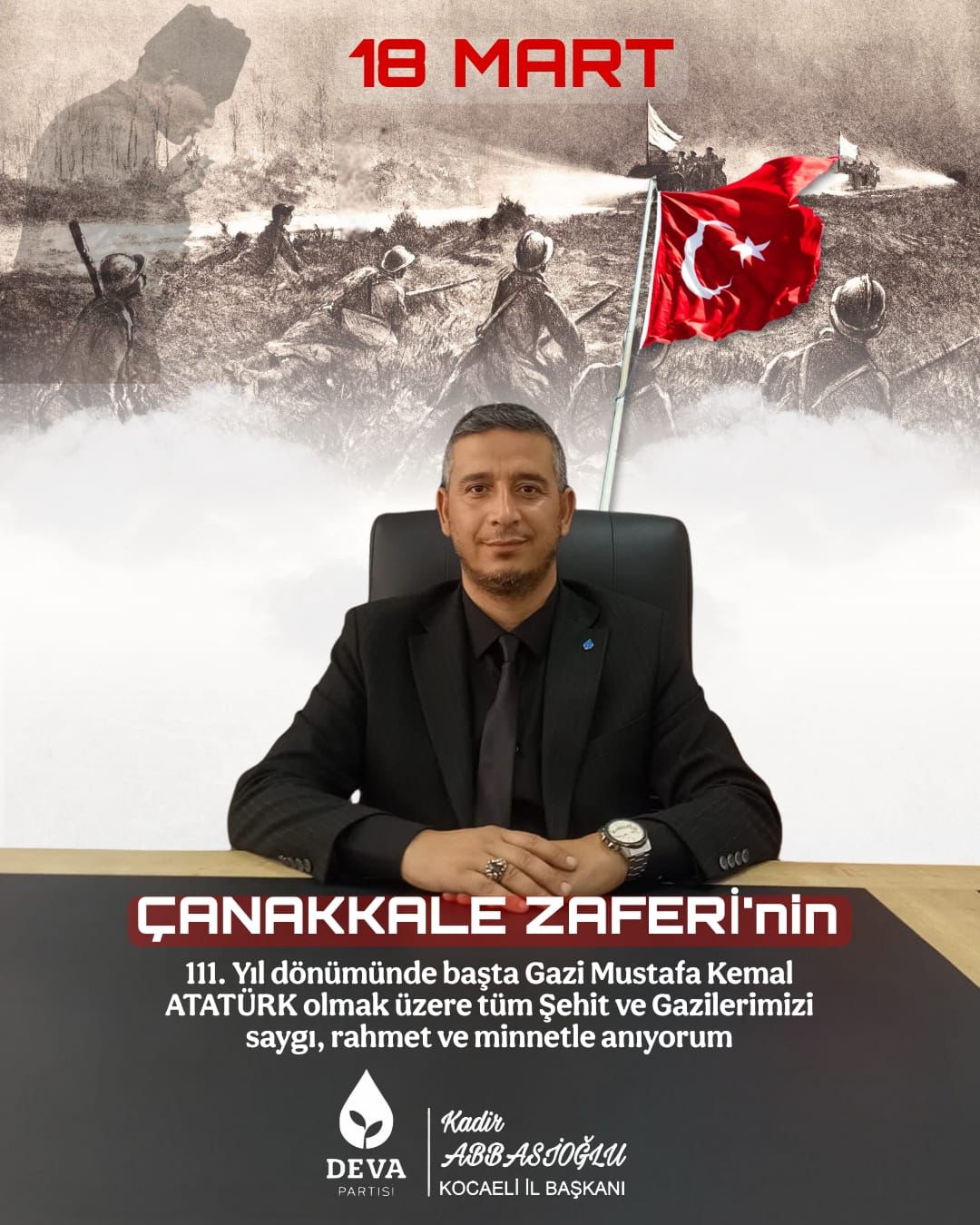 18 Mart’ta KOCAELİ DEVA’dan Güçlü Vurgu: “Bağımsızlığın Bedelini Unutmayacağız”